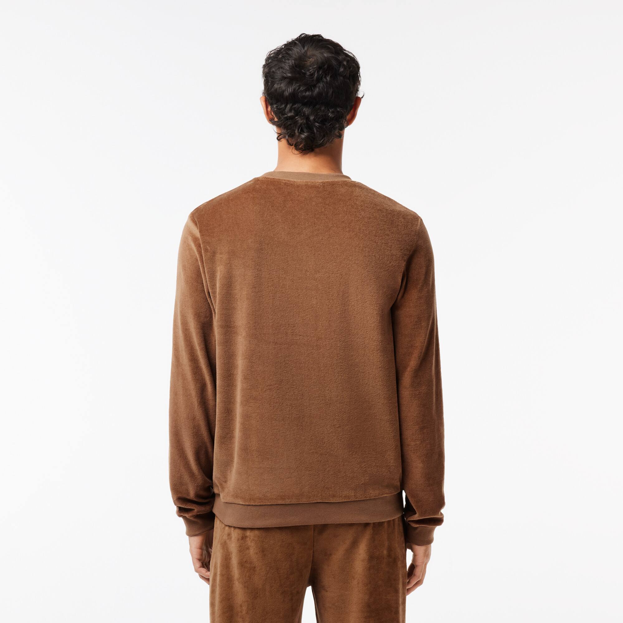 Lounge-Sweatshirt aus Baumwoll-Samt Loungewear - Braun - Lacoste - Herren
