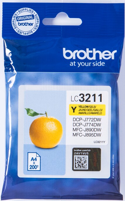 Brother Tintenpatrone LC-3211Y Gelb (ca. 200 Seiten)