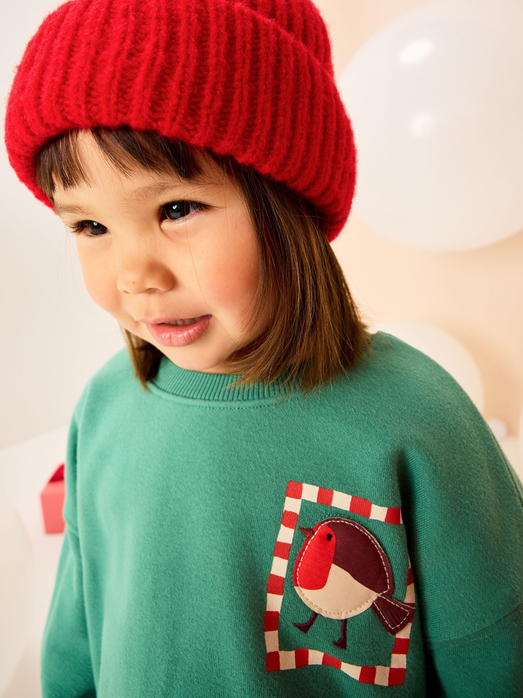 Groene Kerstmis Roodborst - Sweatshirt met ronde hals (3 mnd-7 jr)