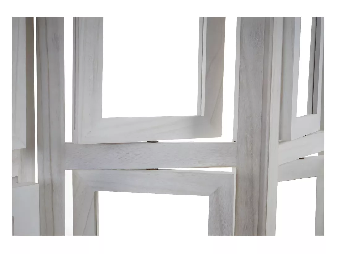 Paravent 4 panneaux blanc bois blanche 125 x 2 x 161 cm PAR04030