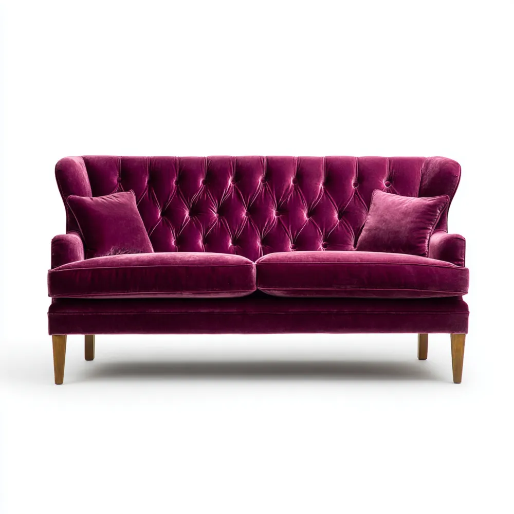 2-Sitzer-Sofa Samt 150x85x95 cm - Fuchsia - Klassisches Design