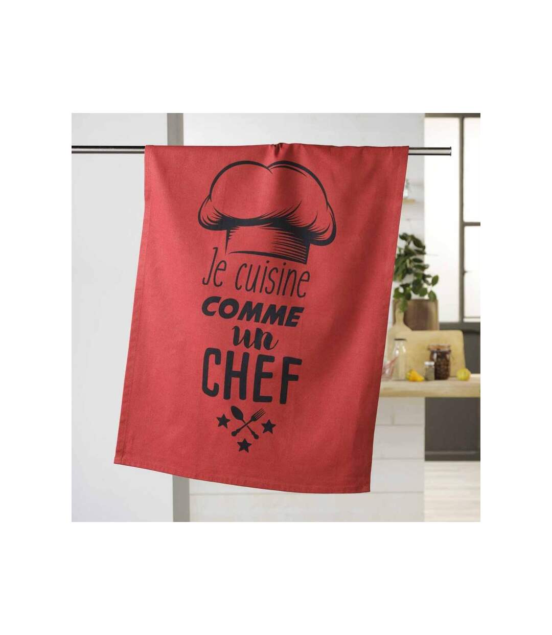 Torchon de Cuisine Comme un Chef 50x70cm Rouge