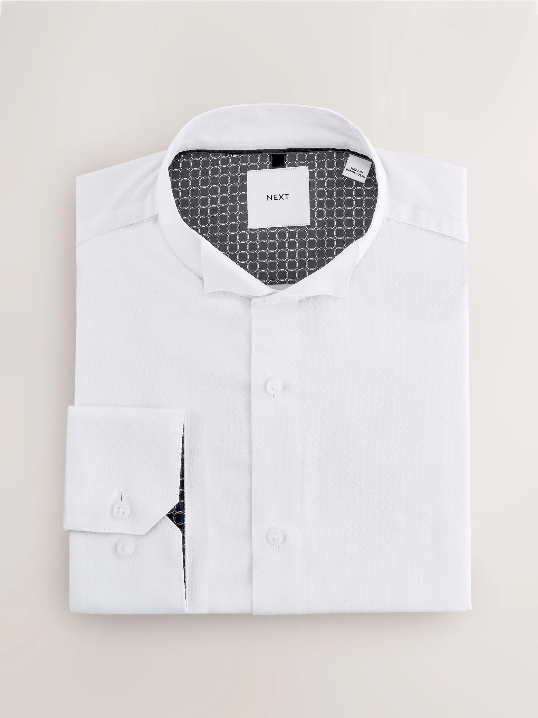 Wit - Slim Fit - Wing Collar Occasion Long Sleeve Shirt