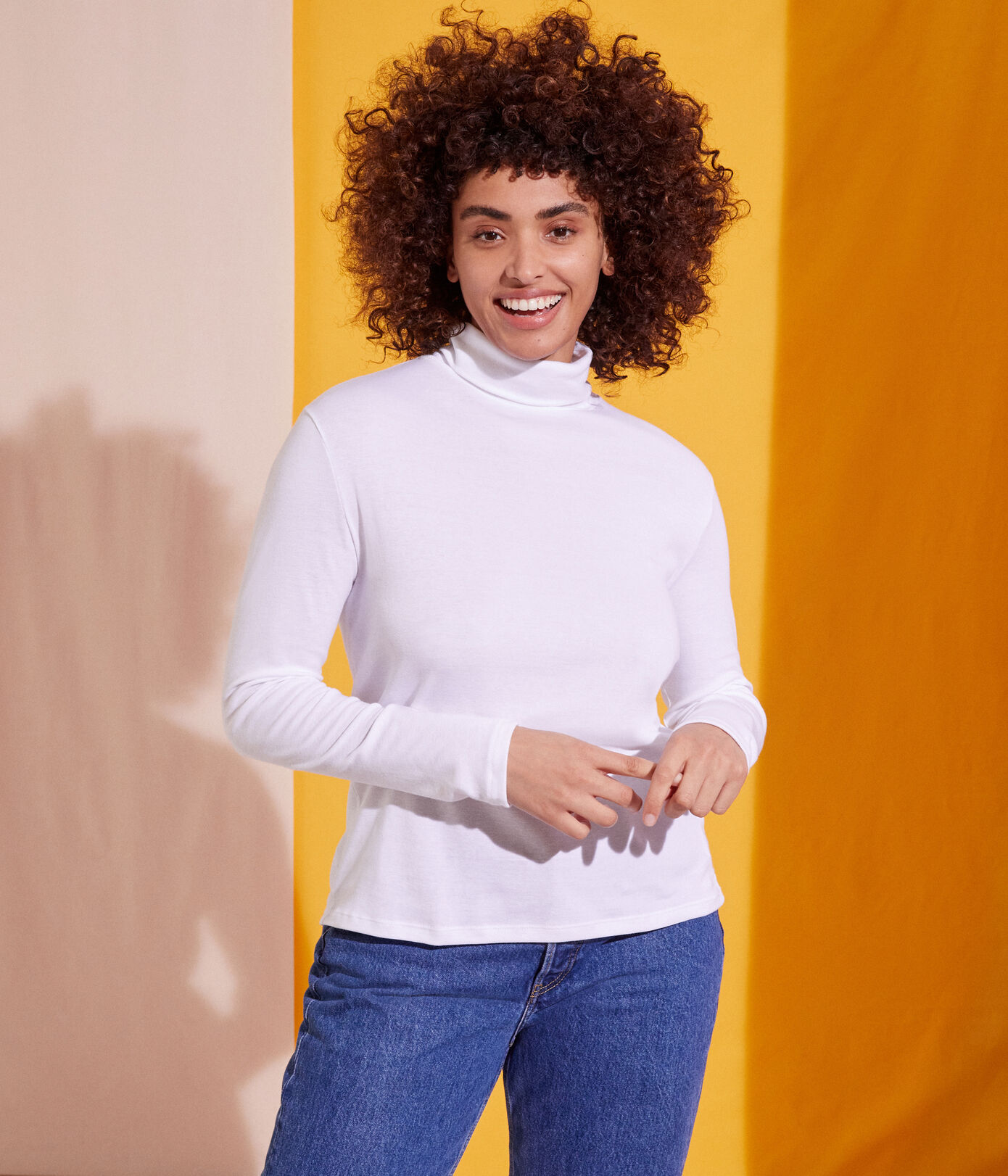 Tee-shirt col roulé L'ICONIQUE en coton Femme