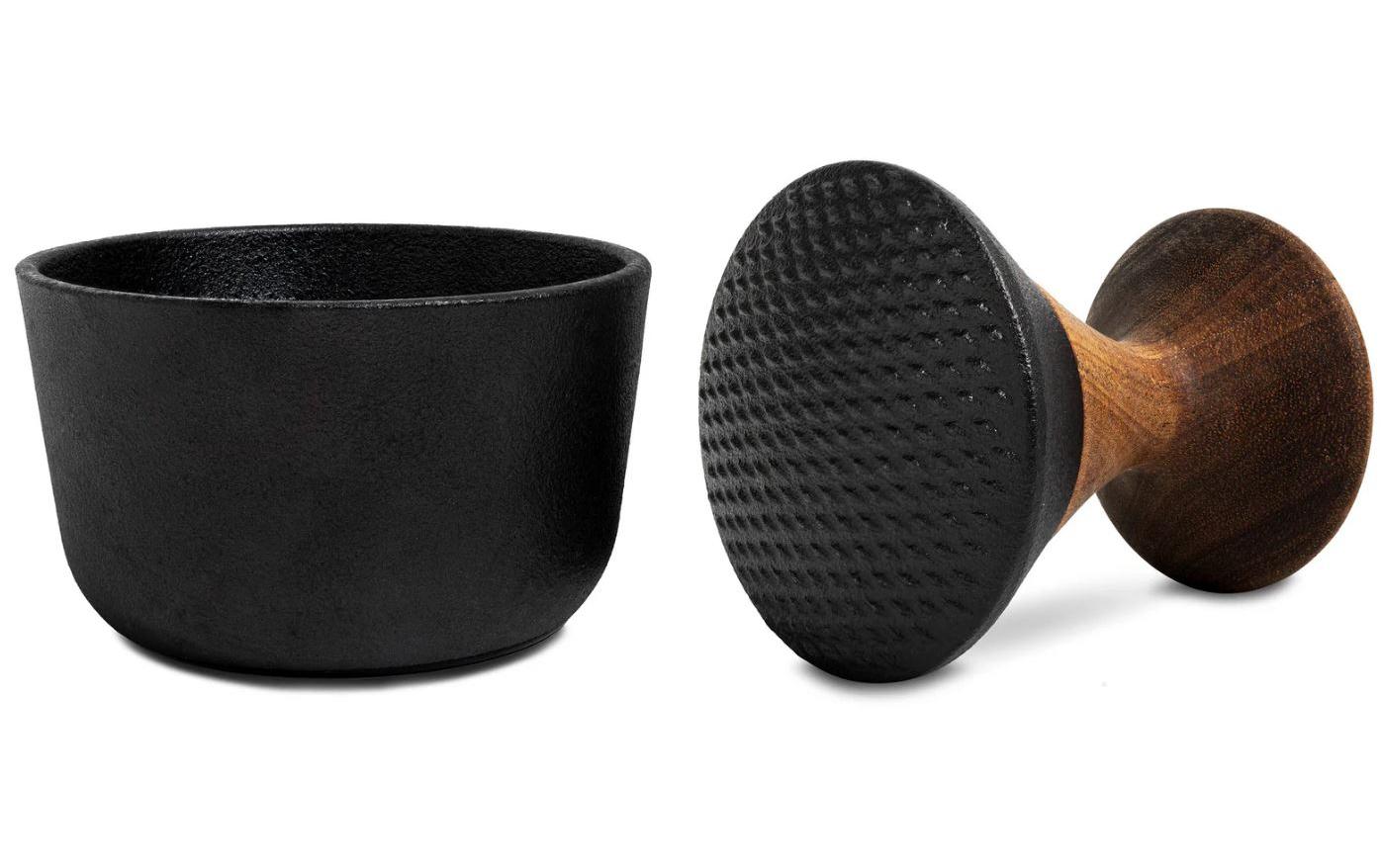 Mörser mit Stössel KIRUNA 9 cm, Gusseisen / AkazienholzGusseisenmörser
