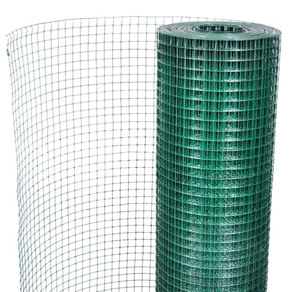 vidaXL Trådgjerde kylling galvanisert med PVC-belegg 10x1 m grønn