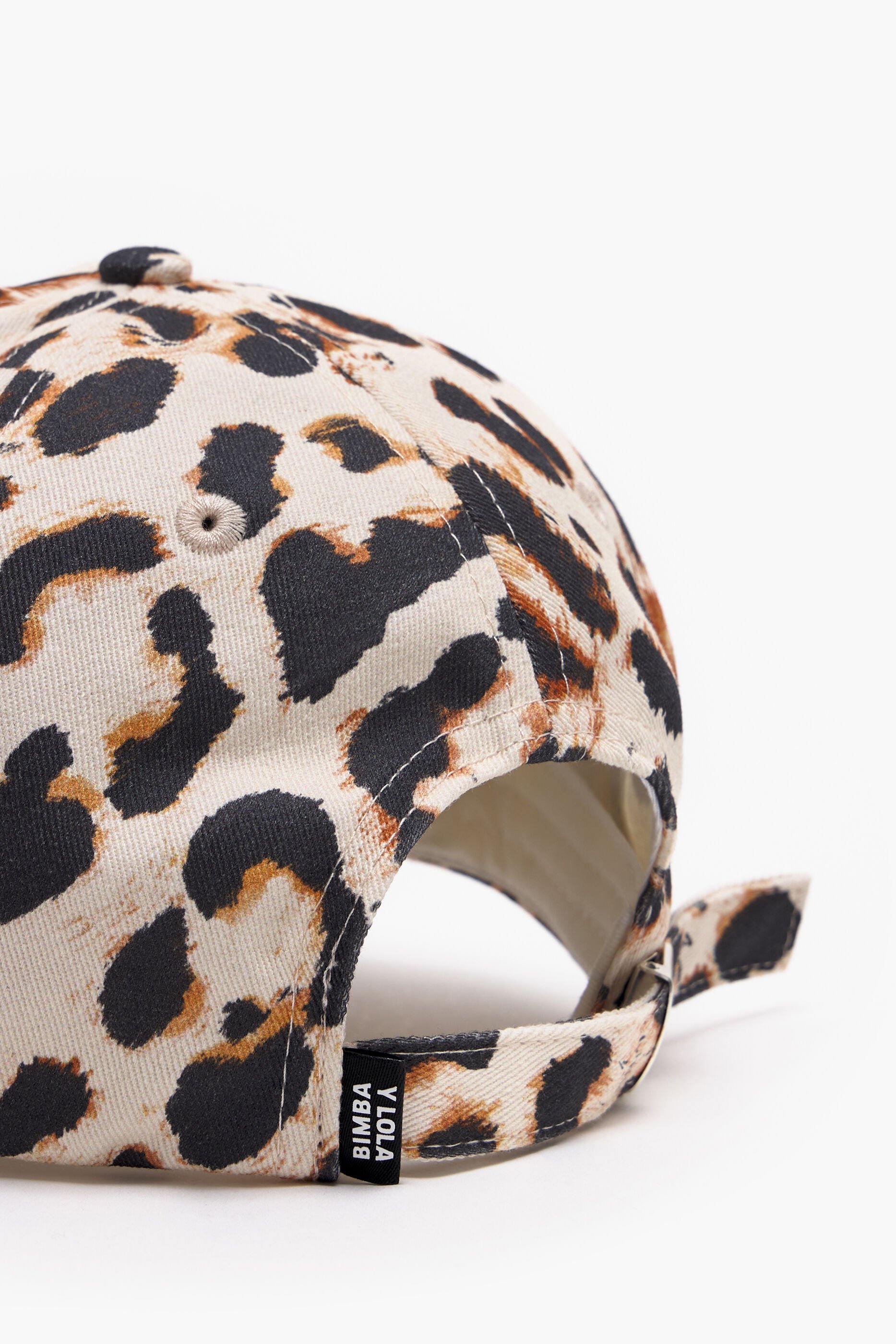 Boné de algodão com estampa de leopardo natural