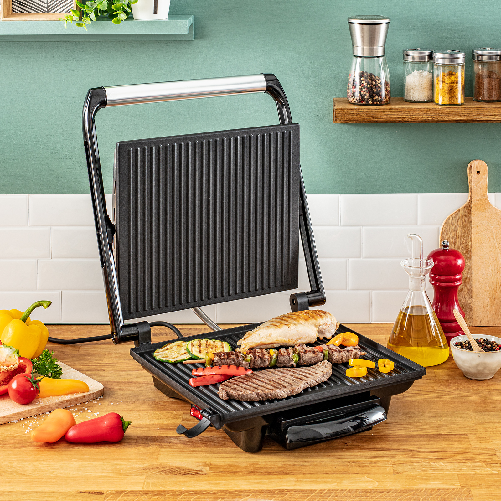 TEFAL Kontaktgrill INICIO GC241D - schwarz-silber