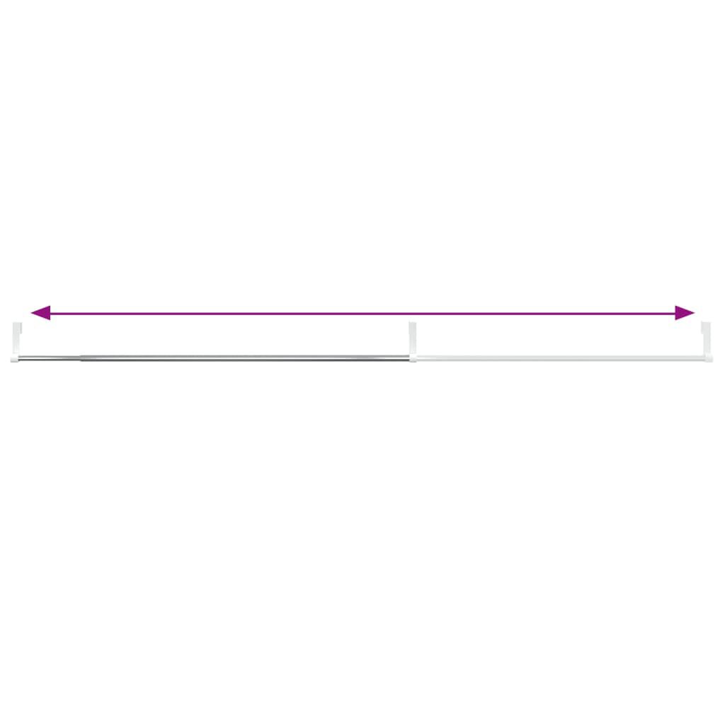 vidaXL Gordijnroedes, 2 stuks, wit en zilver, 60-105 cm, aluminium