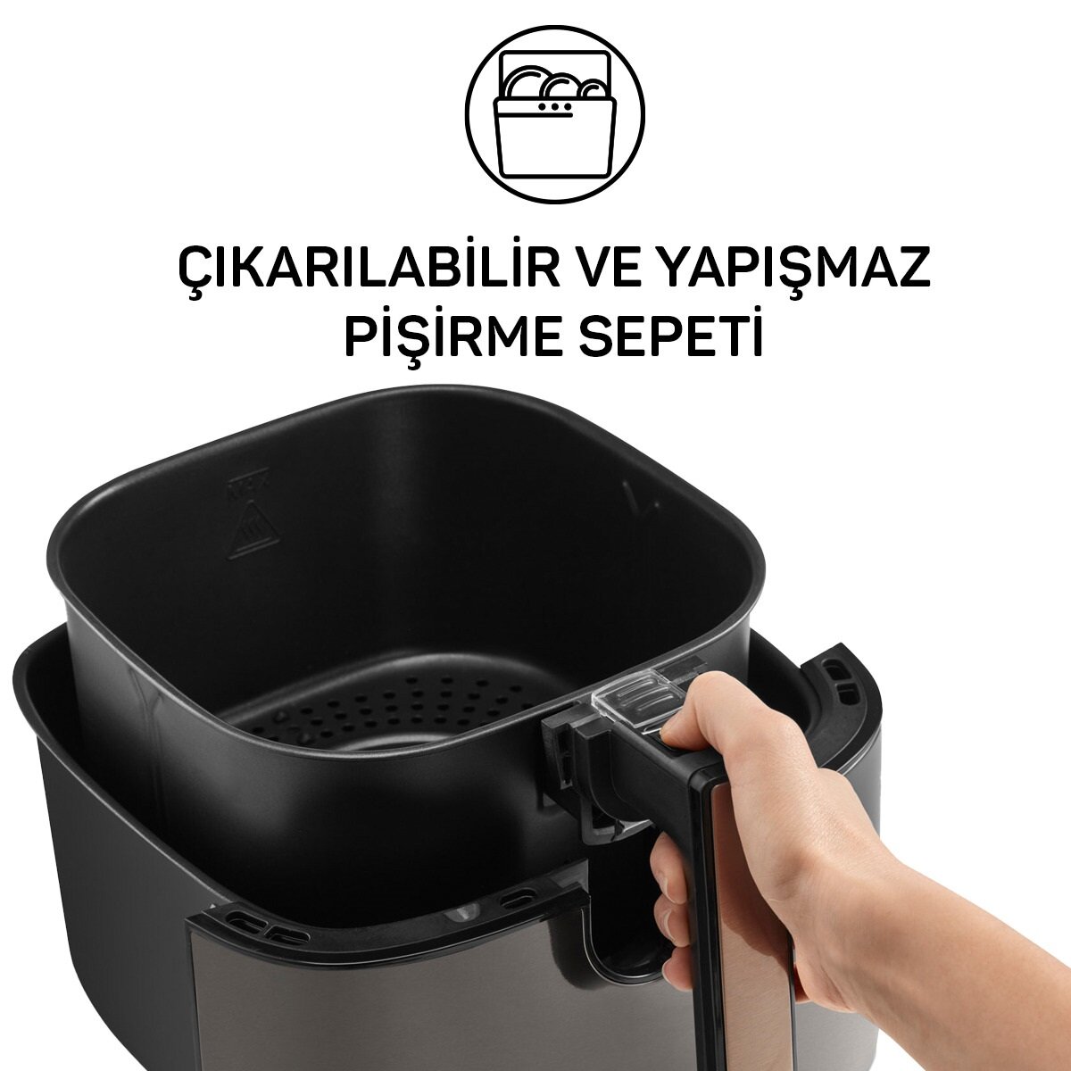 Heißluftfritteuse Air Fryer Schwarz/Kupfer