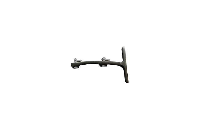 Support double pour rail à rideau GoodHome 12 cm Athens gris
