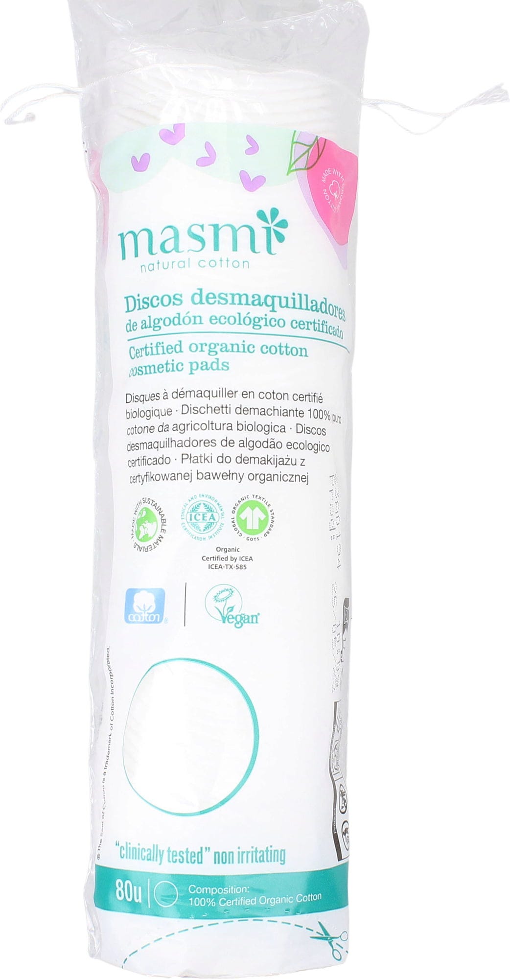 masmi  Bio Kosmetikpads, 80 Stk