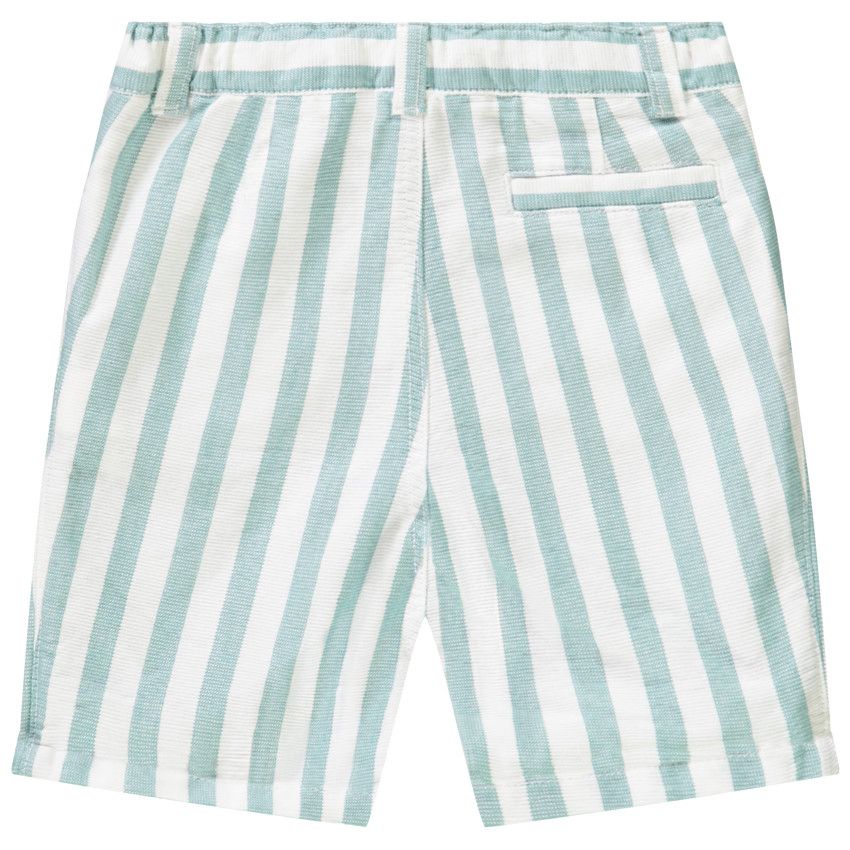 Bermuda en coton fantaisie à rayures pour bébé garçon - Kaki