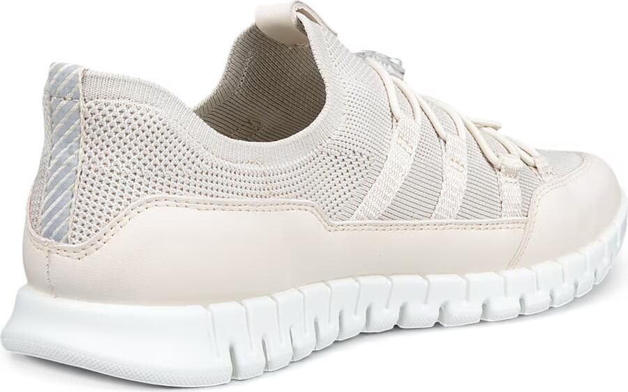 ECCO Gruuv Lite W Limestone leren dames sneakers beige Uitneembare zool
