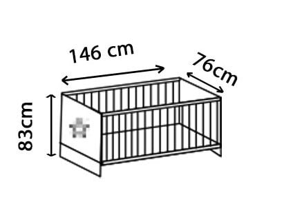 Babybett Rocky Liegefläche 70x140 cm