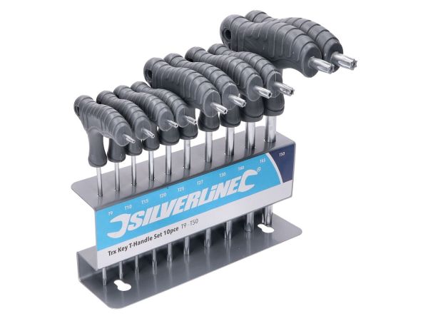 Silverline Torxnøglesæt m. holder, 10 dele