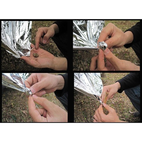 (210x140cm) Notfall Rettungsdecke Survival Erste Hilfe Thermo Decke - Silber