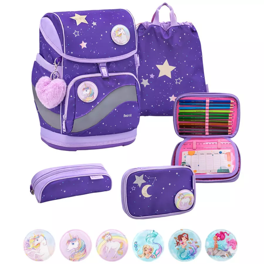 Belmil Schulranzen Premium Smarty Plus Set 5-teilig Dahlia