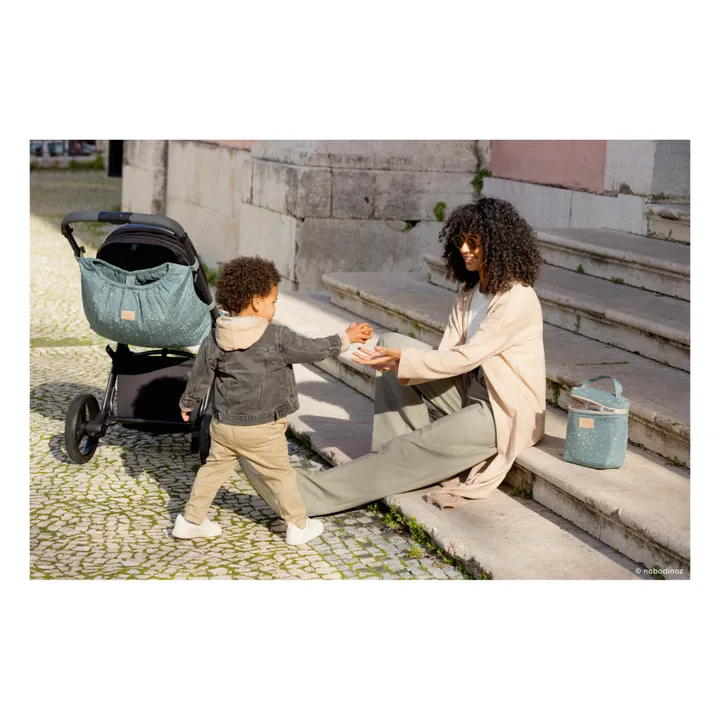 Nobodinoz Sac pour poussette Hyde Park | Bleu Vert