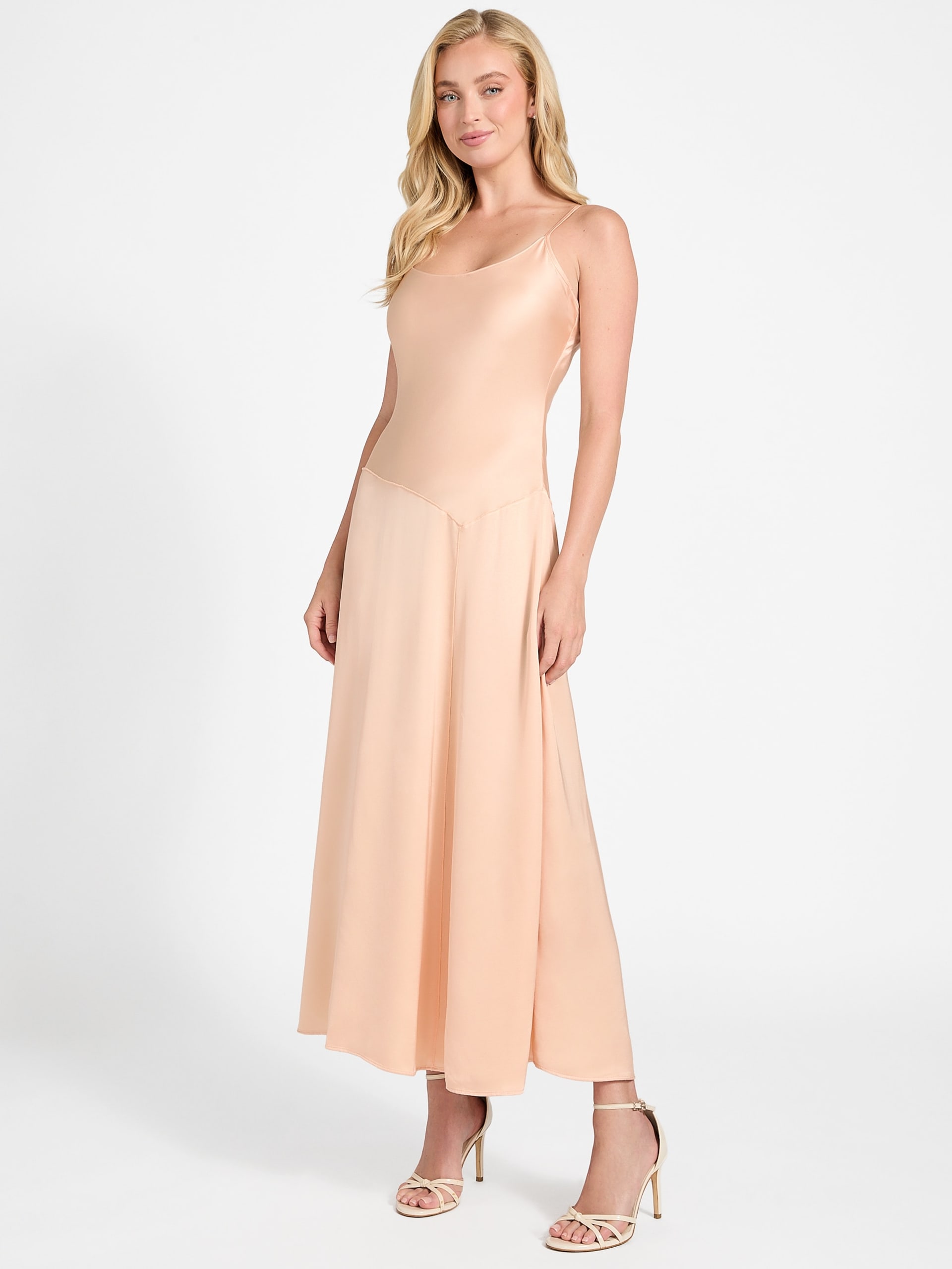 Vestido longo Jasmin em tecido plano