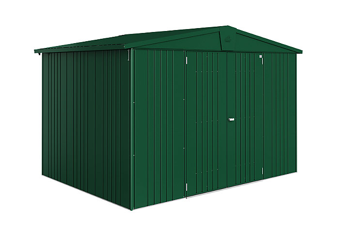 Abri de jardin double porte Biohort Europa T5 en métal coloris vert foncé ép.0,53 mm surface extérieure 7,2 m²