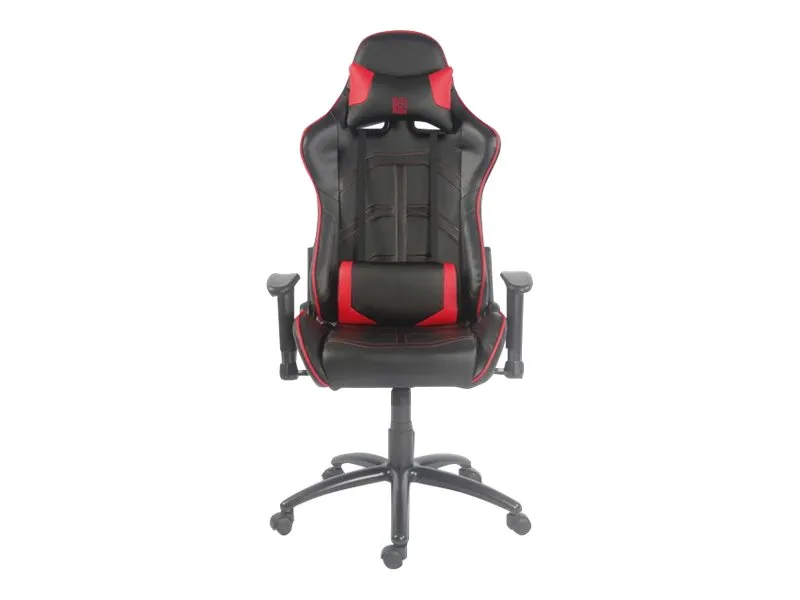 LC Power LC-GC-1 - Stol - ergonomisk - armstøtter - T-formet - drejeled - plastik, metal, PU-behandlet læder - sort/ rød