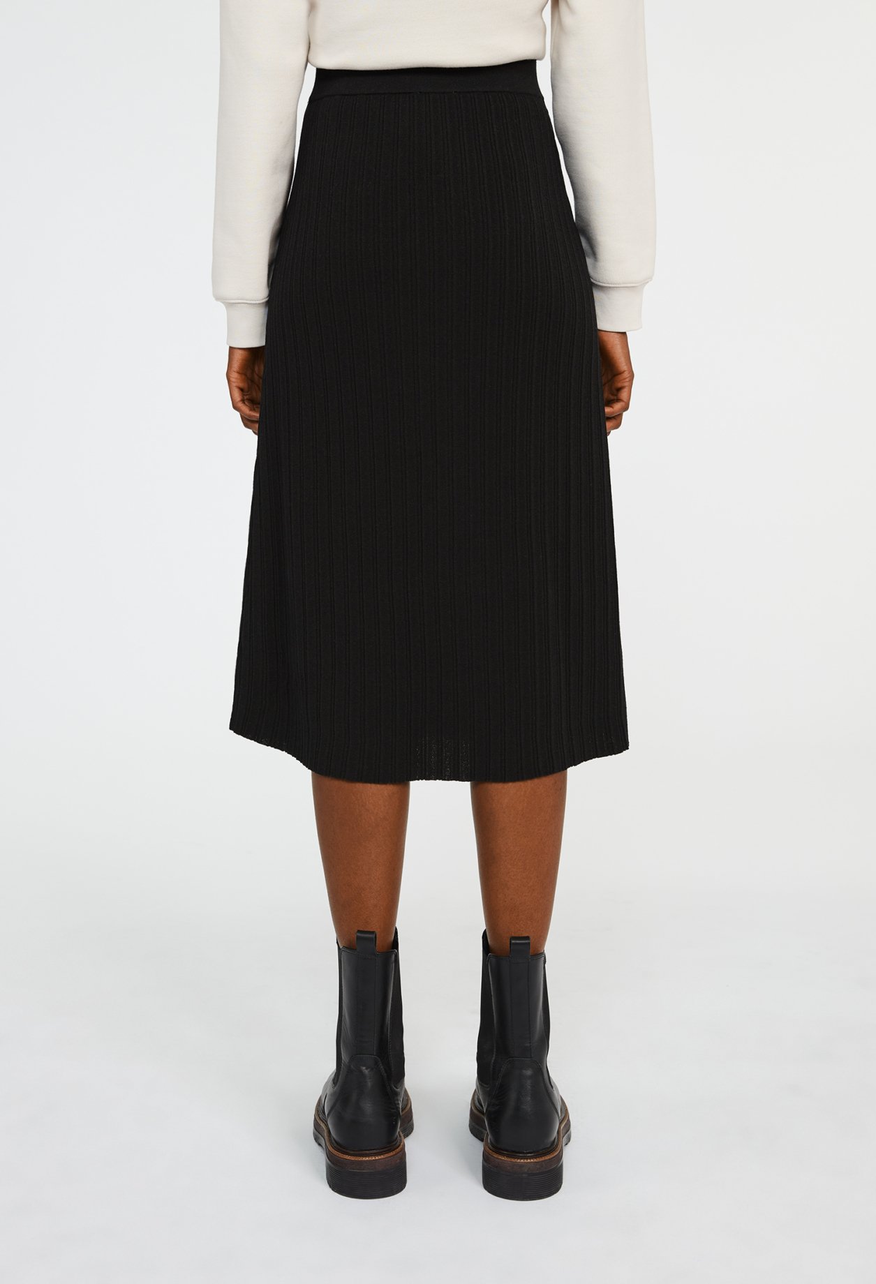 Jupe midi maille noire