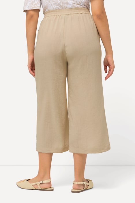 Culotte, wadenlang, weites Bein, Elastikbund