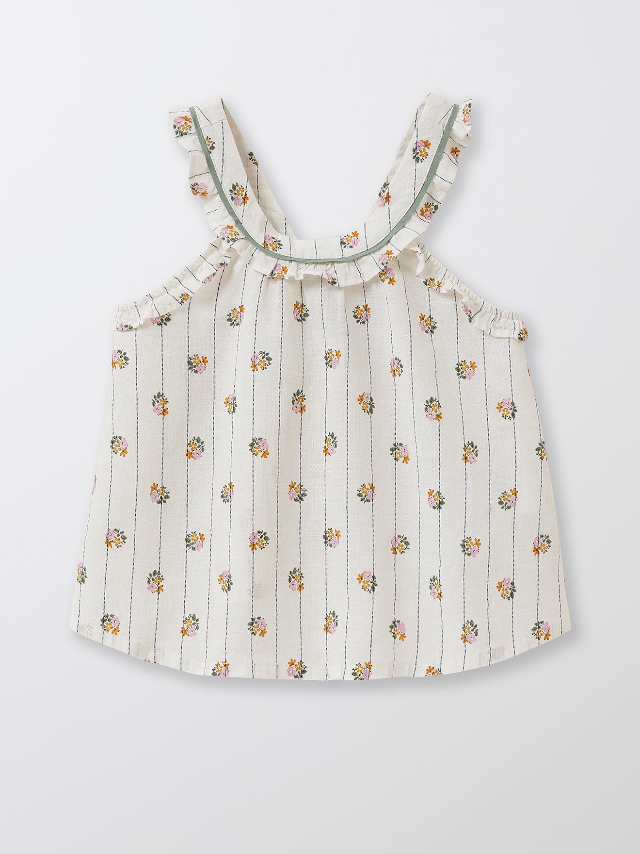 Top Fille en lin et coton