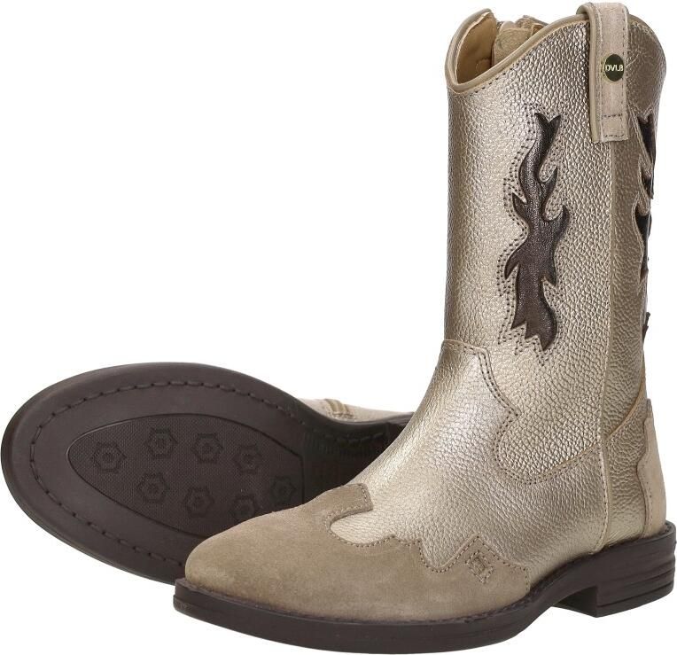 Develab Cowboylaarzen goud Leer Dames