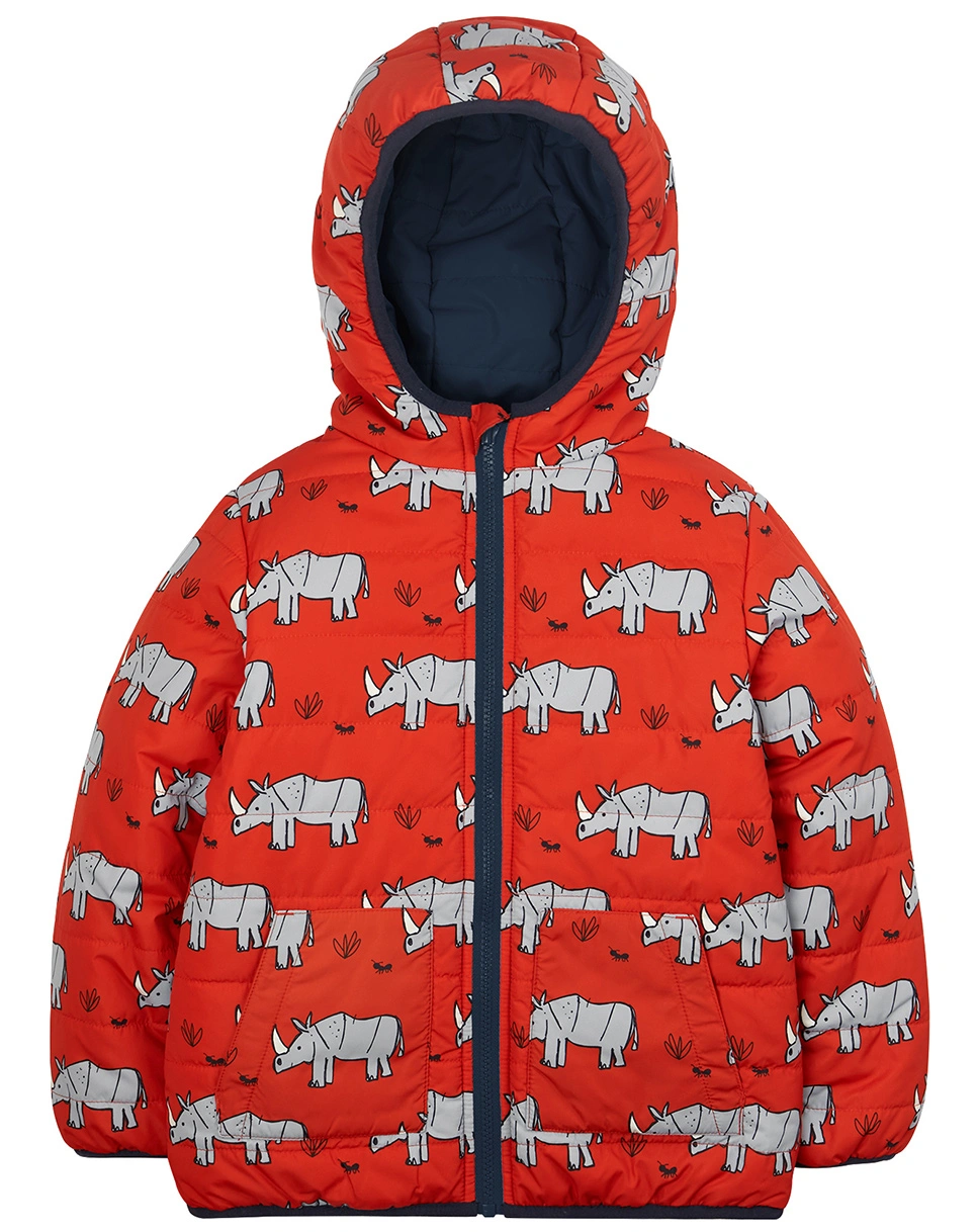 Steppjacke TOASTY - RHINO zum Wenden in orange