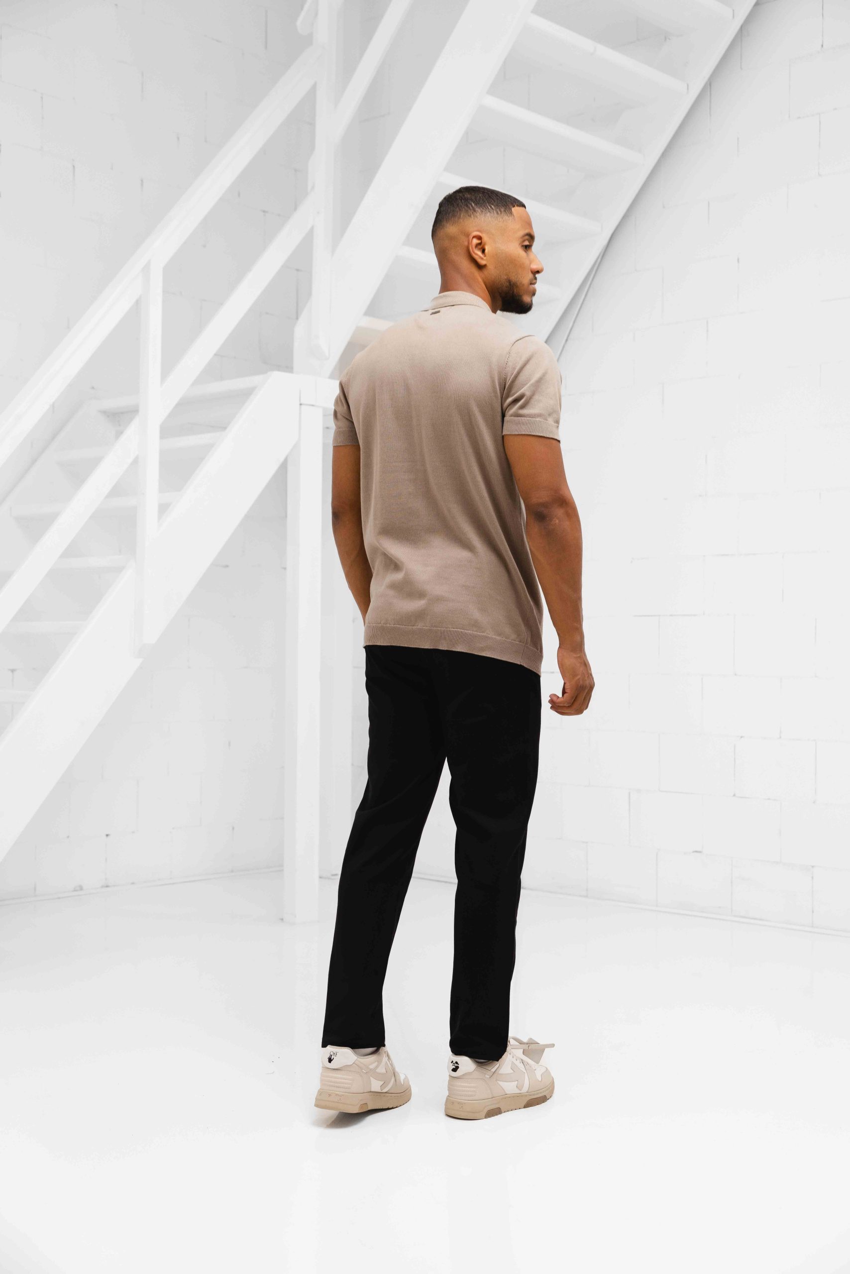 Pure Path Essential Knitwear Polo Heren Bruin
