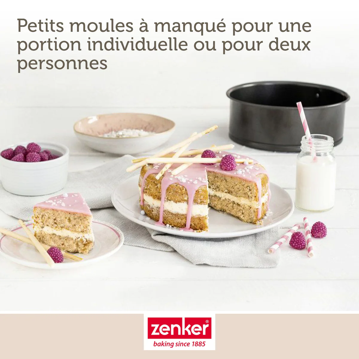 Lot de 2 mini moules à manqué à charnière de 12 cm et 16 cm Zenker Spe