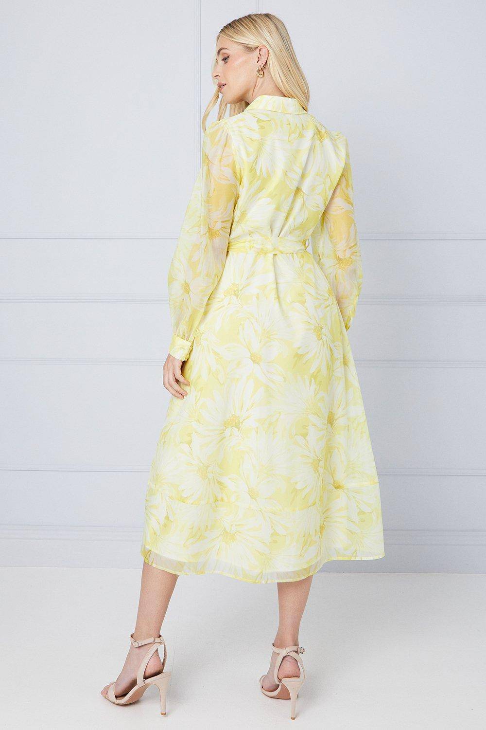Wallis Robe Midi Chemisier à Fleurs en Organza Petite