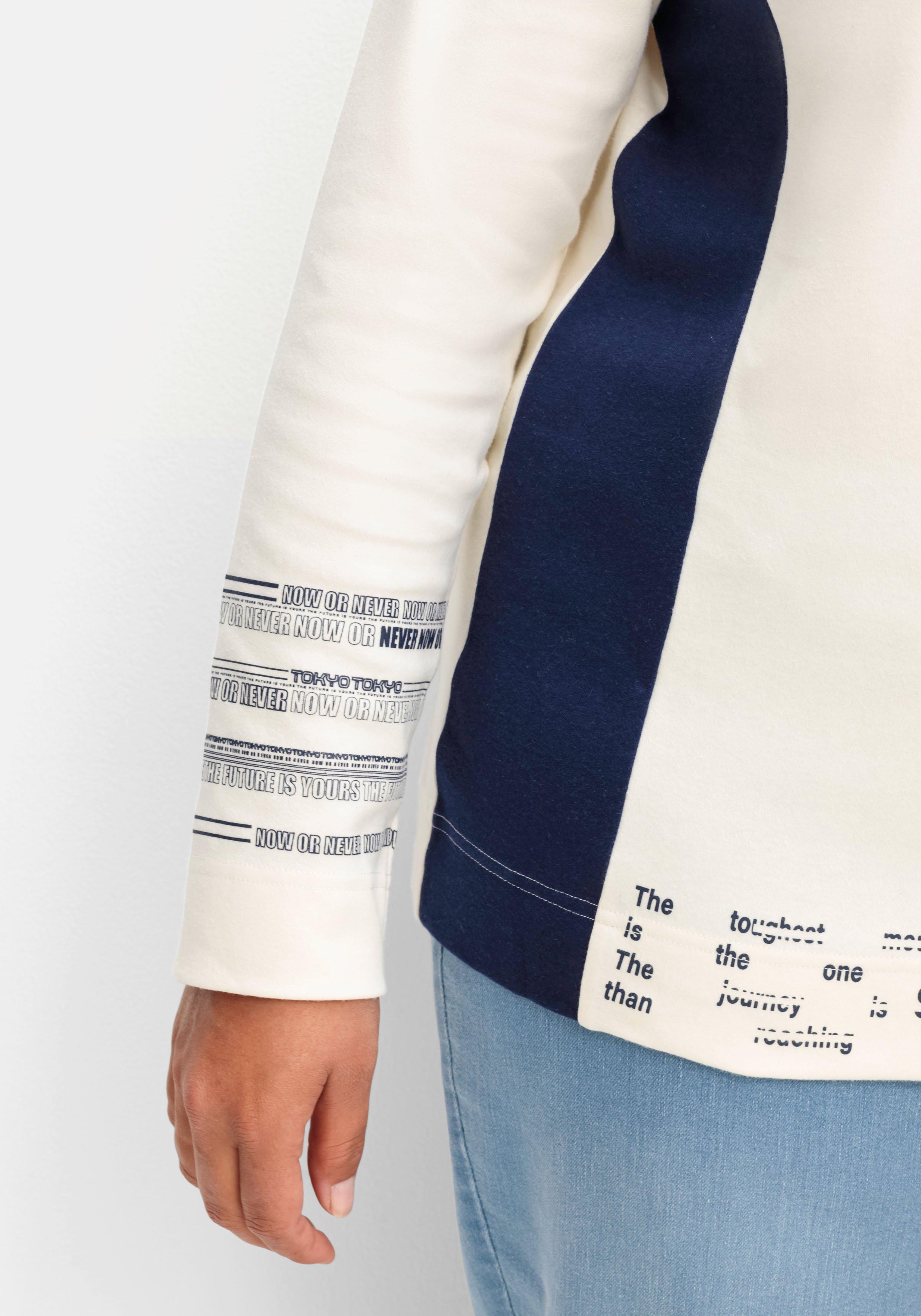 Sweatshirt mit weitem Rollkragen und Kontrastdetails