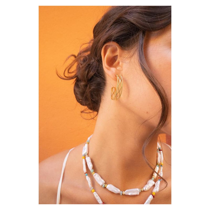 Boucles d'oreilles créoles en acier argentées