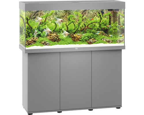 Juwel Rio 240 LED SBX aquariumcombinatie met LED-verlichting, verwarming, filter en grijze kast