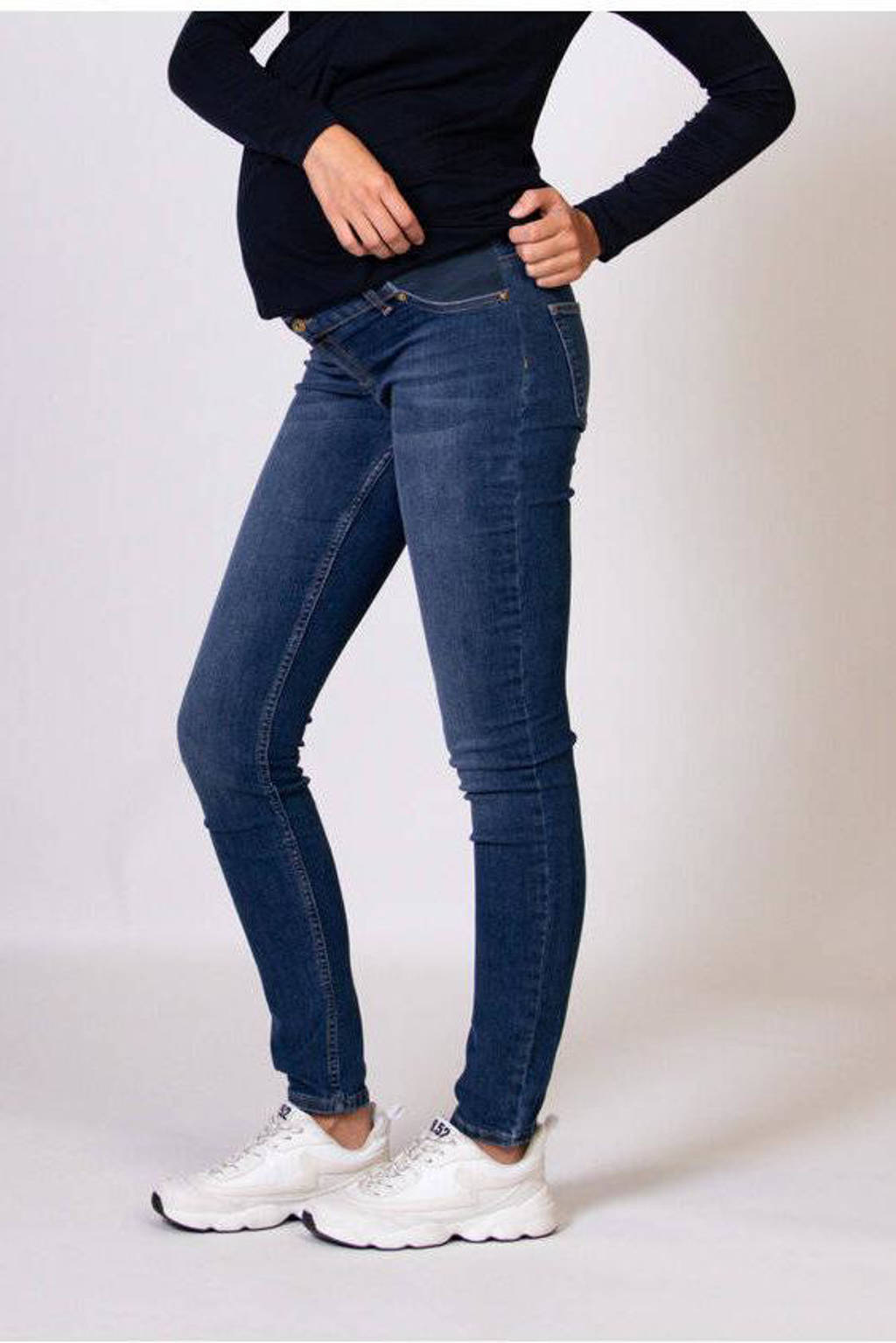 LOVE2WAIT low waist zwangerschaps skinny jeans stone wash
