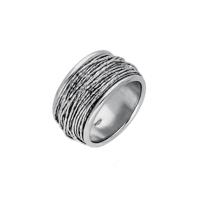 Bague Argent Large Fil Scintillant