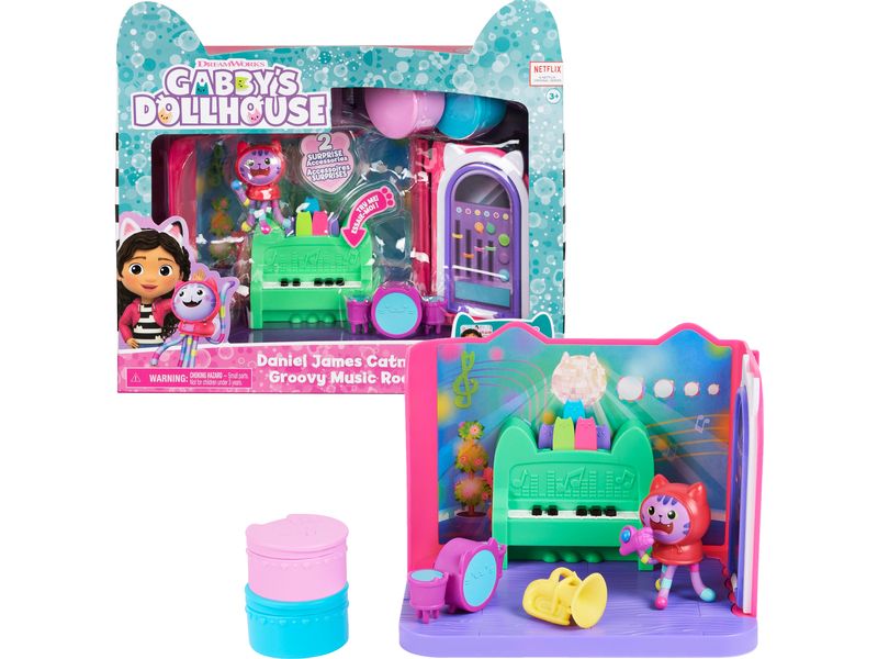 Spinmaster Gabby's Dollhouse Catnips Musikzimmer Deluxe Roo Detailgetreues Deluxe Raum-Set