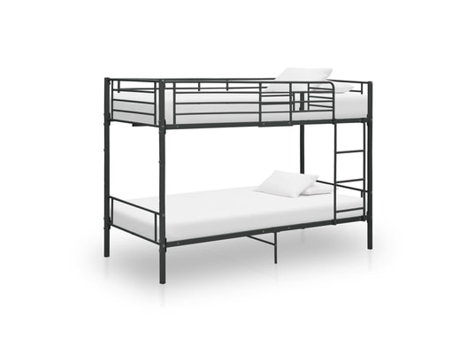 VIDAXL - Sommier  90 x 200 Lit superposé noir métal 90x200 cm