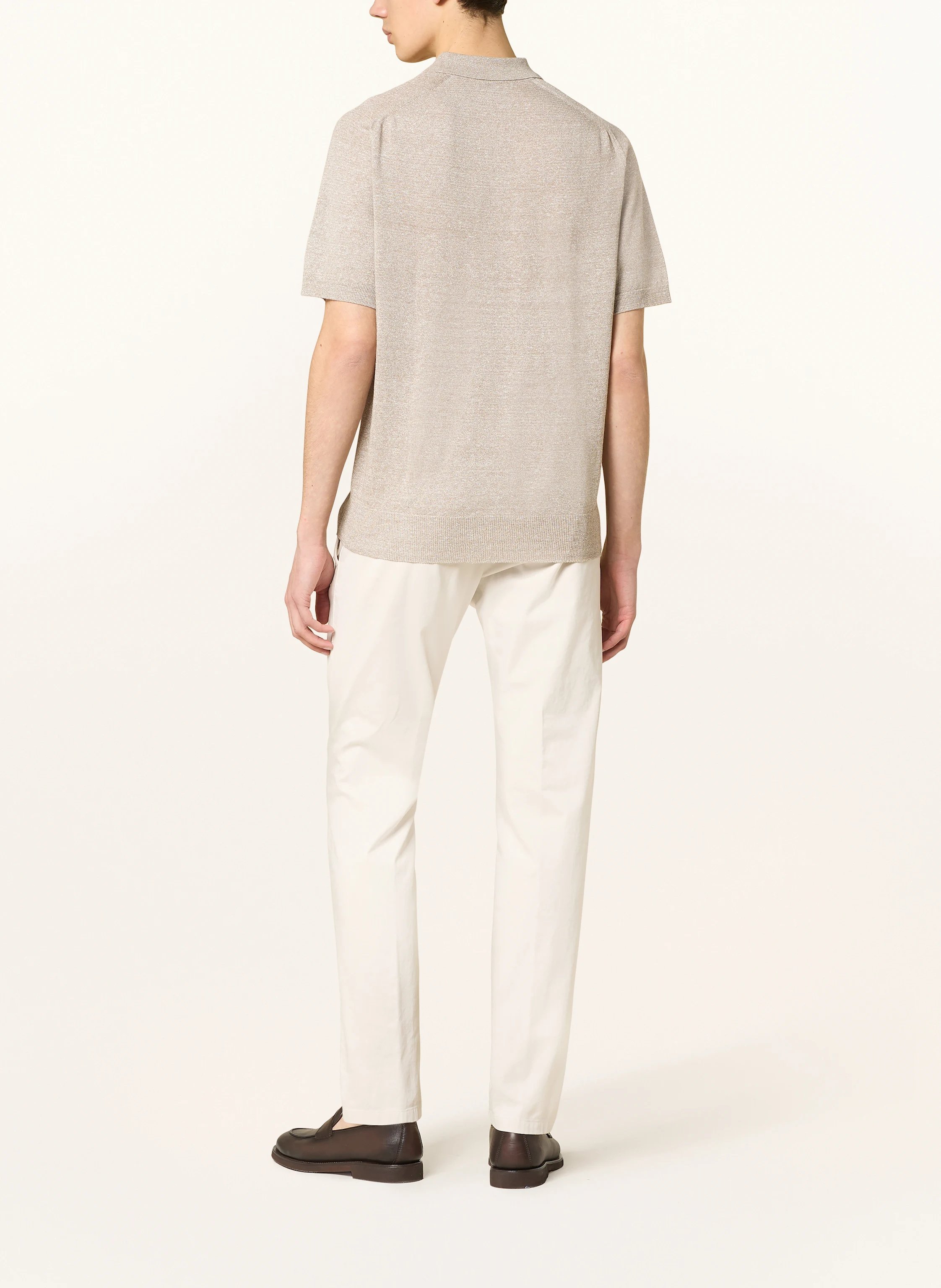 ETON Strick-Poloshirt mit Leinen
