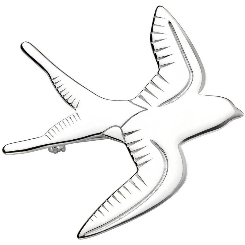Broche hirondelle en argent 925/1000