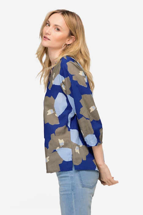 Bluse, Blüten Print, 3/4-Ärmel