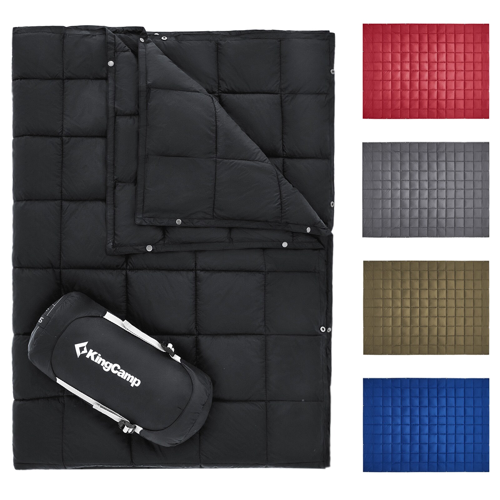 KINGCAMP Camping Decke Smart 800 Picknick Strand Matte Park Decke Leicht 810 g Farbe: black