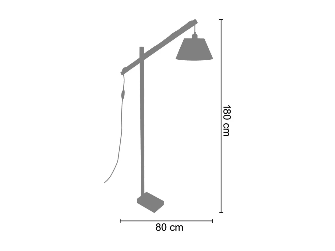 Lampadaire métal abat-jour doré 157 cm.