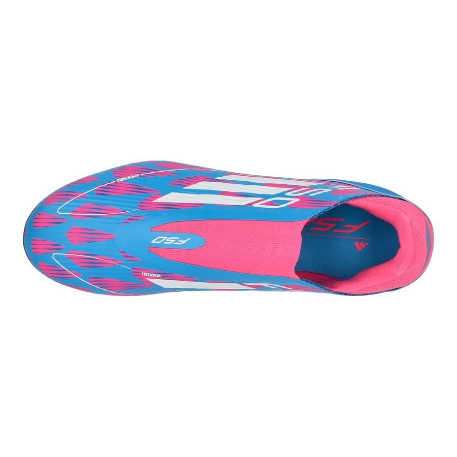 adidas F50 League Laceless FG/AG Reemergence - Bleu/Blanc/Rose