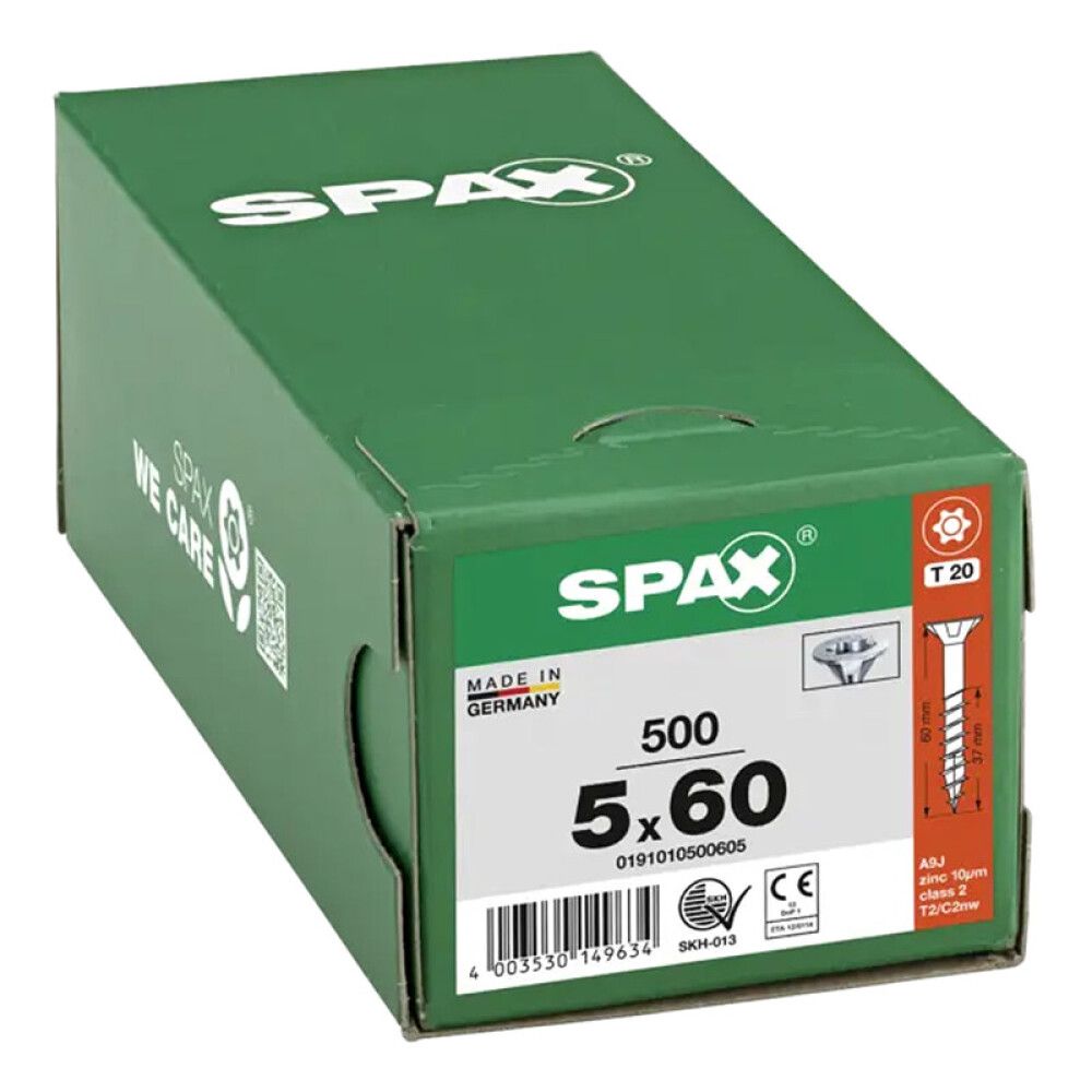 UNIVERSALSKRUE SPAX WIROX 5X60MM 500 STK