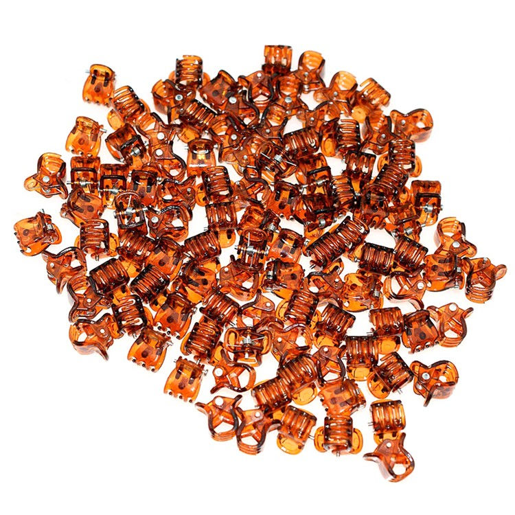 (120er Set) 15mm Mini Haarspangen Klammer Krallen Clips Haarschmuck - Braun