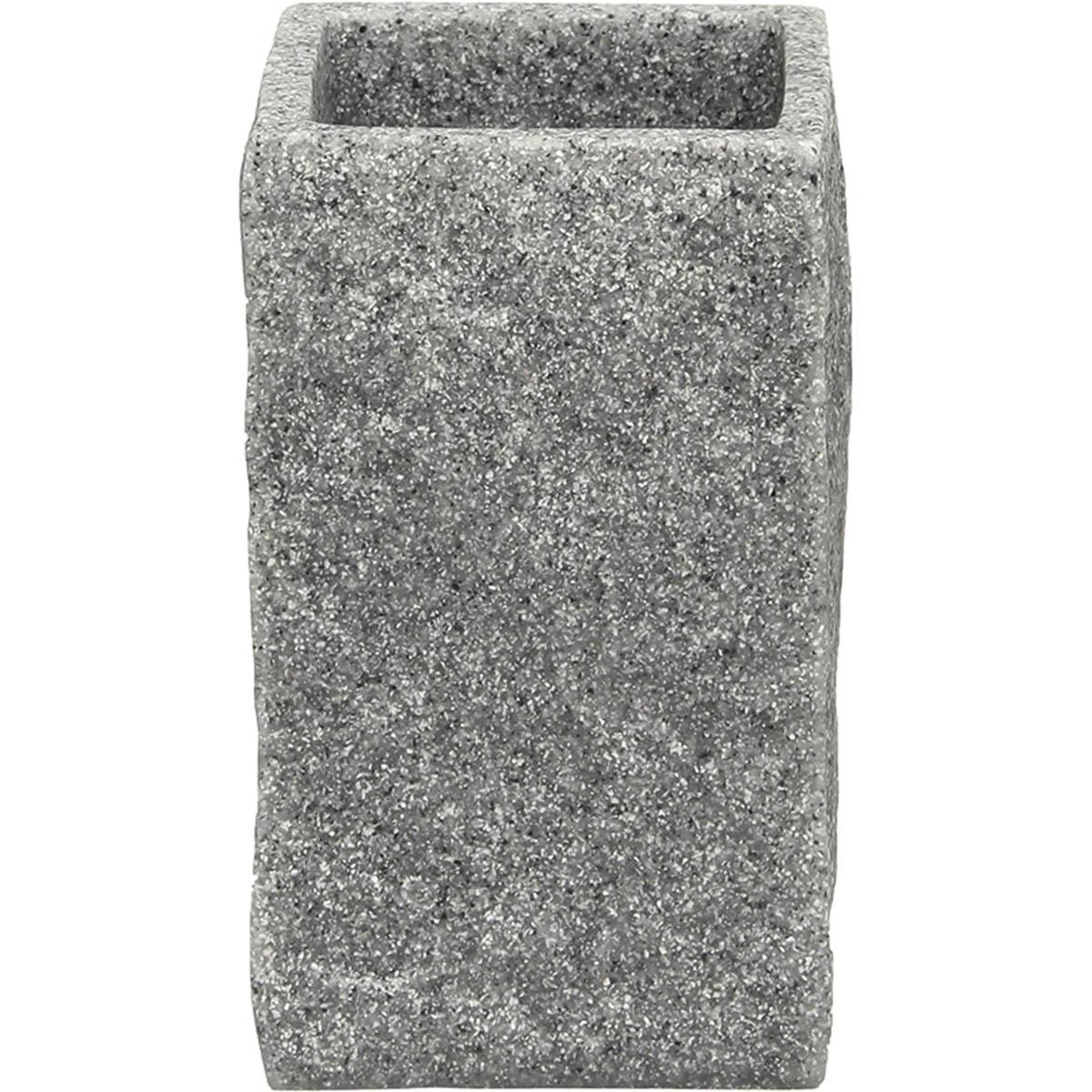 GOBELET POLYRESINE CARRE EFFET PIERRE GRIS